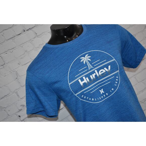 Hurley Shirt Gym Mens Size Large Polyester Tropical Hawaiian Style Palm Tree - Picture 3 of 5